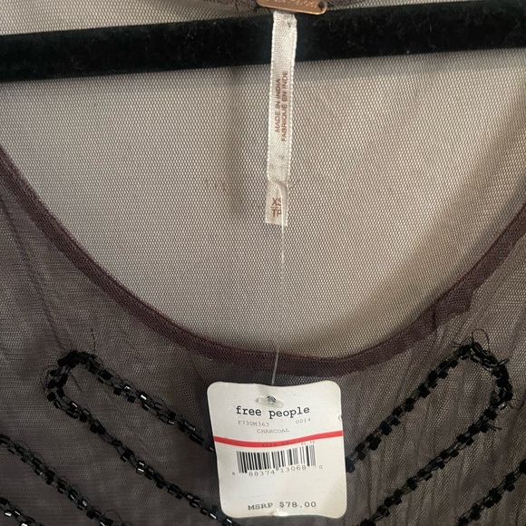 Free People Black A-line Mini Dress Scoop Neck - Picture 7 of 8